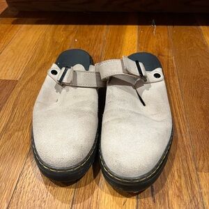 Dr. Martens Beige Suede Slip-On Loafers